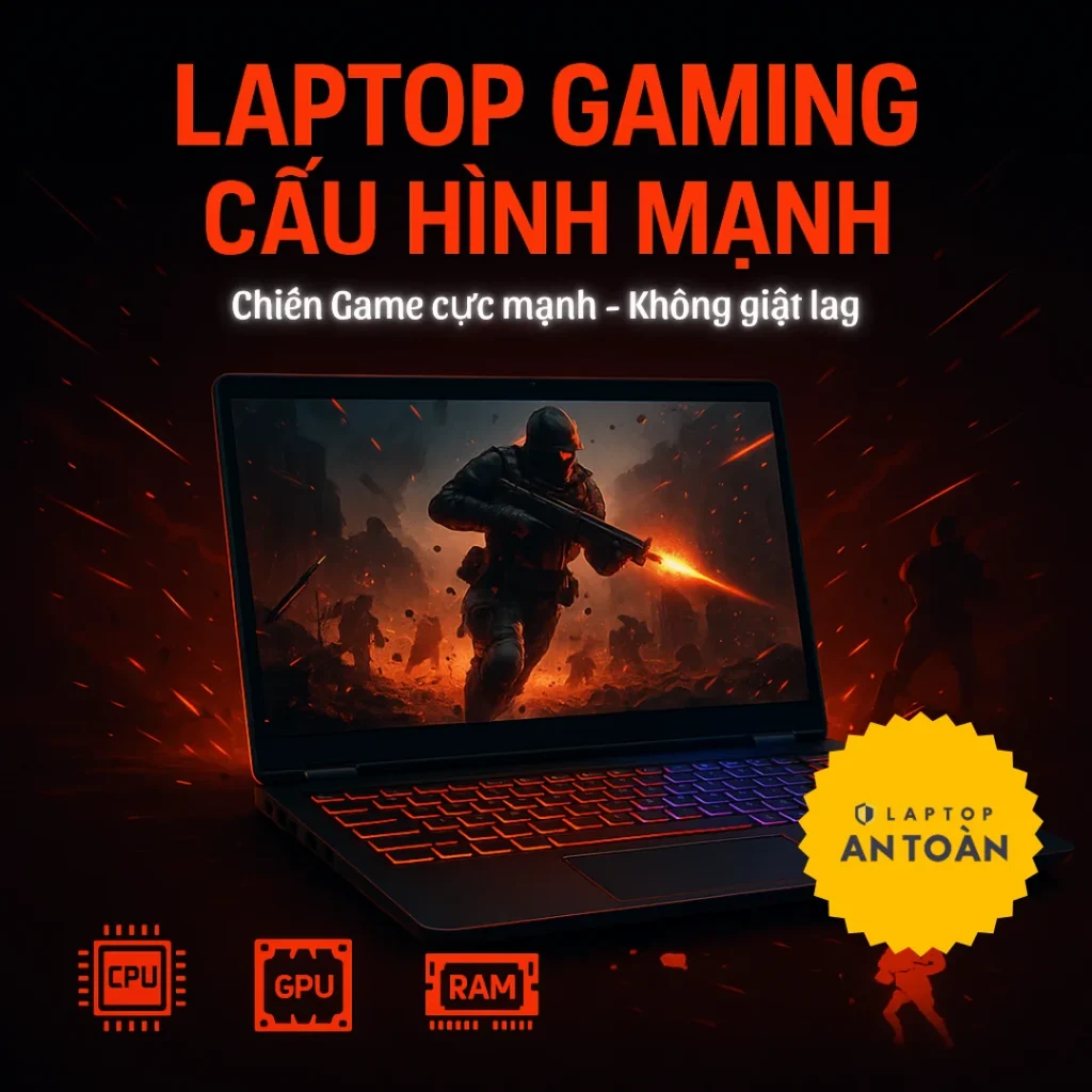 Laptop Gaming Cấu Hình Mạnh – Chơi Game Mượt Không Giật Lag | Laptop An Toàn