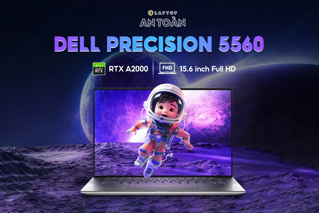 LaptopAnToan Dell Precision 5560 core i7 11850H, RAM 32GB, SSD 1TB, VGA RTX A2000, màn hình 15 inch FHD, máy trạm mỏng nhẹ, hiệu năng cao, bảo hành 12 tháng, giá rẻ cho học sinh sinh viên, Quận 10, HCM.